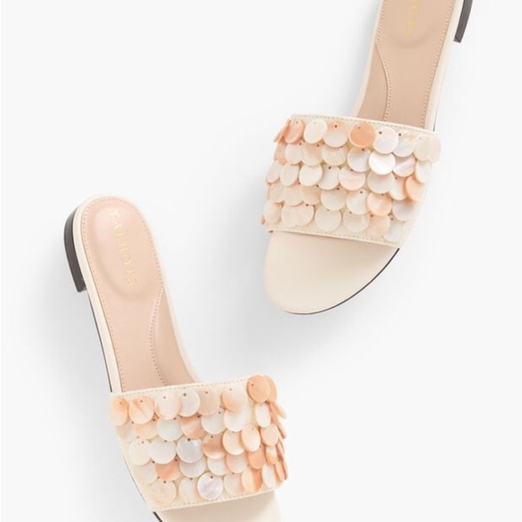 Talbots KERI SHELL EMBELLISHED SLIDES Sandals Women’s Size 9M - Picture 9 of 9